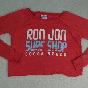 Ron Jon Surf Shop Cocoa Beach Red Cutoff Shirt Sm